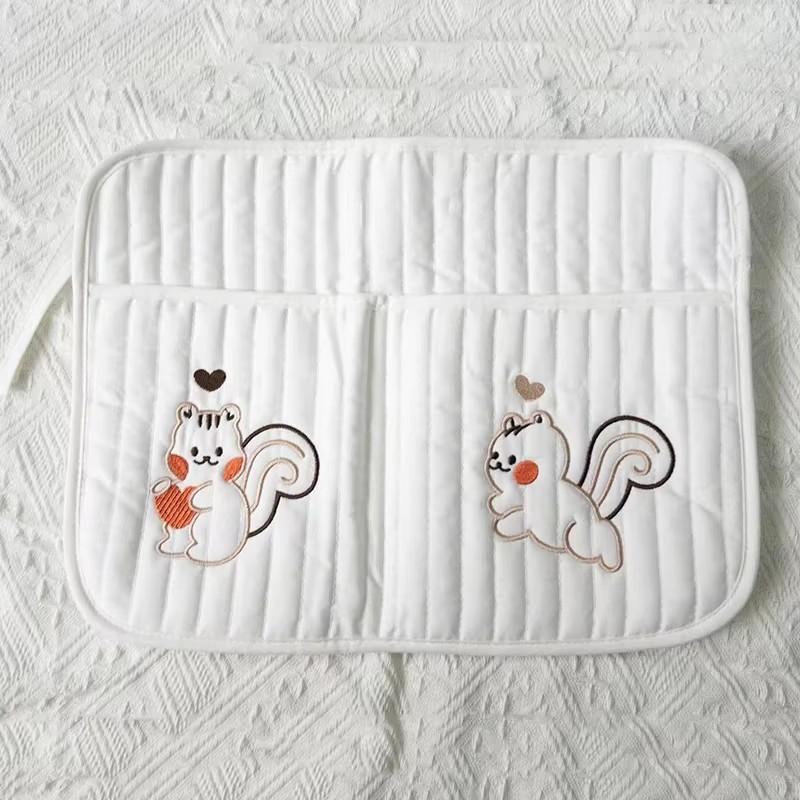 Baby Storage Bag Carts Storage Bag Diaper Breast Bottle Toy Crib Hanging Bags Multi-Function Portable Strap Pattern Storage Bag