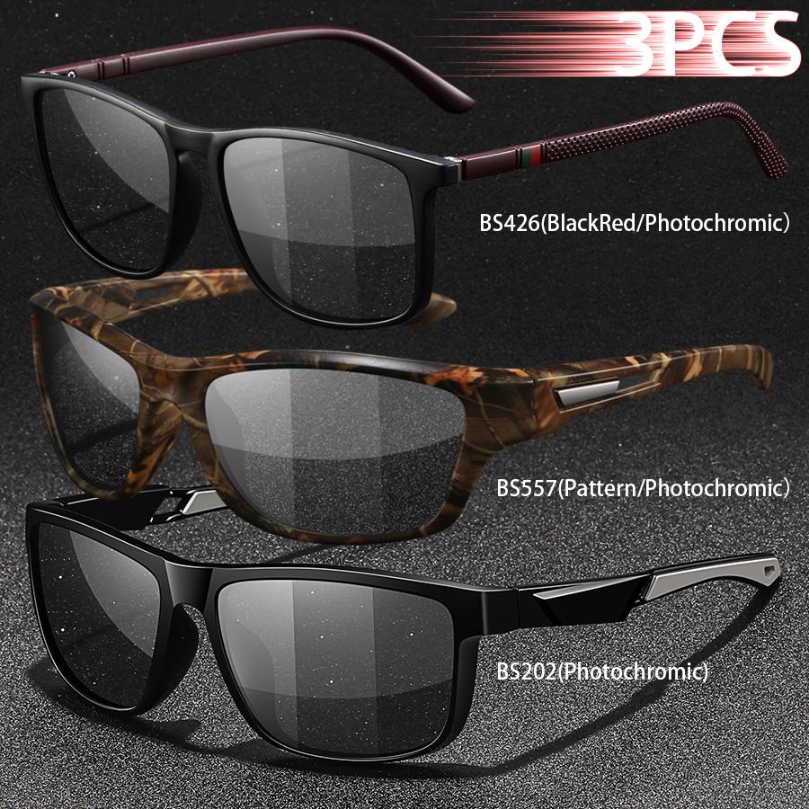 1PCS Photochromic Sports Sunglasses Men Women Vintage Cycling Driving Mountaineering Chameleon UV400 Eyewear