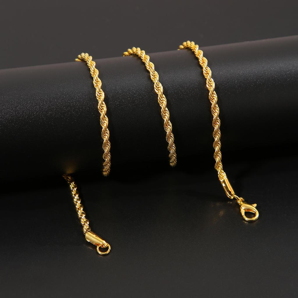 New Simple Classic Rope Chain for Men Women Necklace Casual Punk Stainless Steel Figaro Twisted Cuban Chain Necklace Jewelry