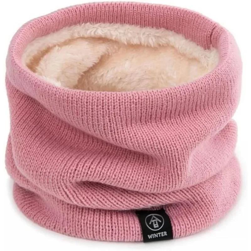 Plus Velvet Knitted Scarf Warm Winter Ring Scarf Women Men Unisex Full Face Mask Snood Neck Scarves Bufanda Thick