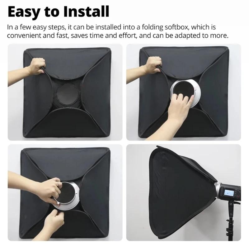 150 mm Durchmesser. Montageflansch-Ringadapter für Blitzzubehör, passend für Bowens-Halterung, geeignet für Godox S-Typ Softbox