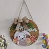 2024 Easter Wooden Sign Easter Bunny Decorative Hanging Outdoor Patio Door Hanging