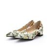 Elegant Flower Print Low Heels Shoes Woman Casual Shallow Party Pumps Female Short Heels Designer Loafer Shoes Large Size 45