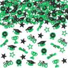 KatchOn, Glitter, Green and Black Graduation Confetti - Pack of 300 | Graduation Cap, Star Confetti for Graduation Table Decorations | Congrats Grad