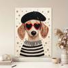 Kreatives DIY-Perlenkunst-Set mit Rahmen im stilvollen französischen Hundemuster, glitzernde Perlenleinwand, fertig zum Aufhängen, entspannendes Geschenk für Erwachsene