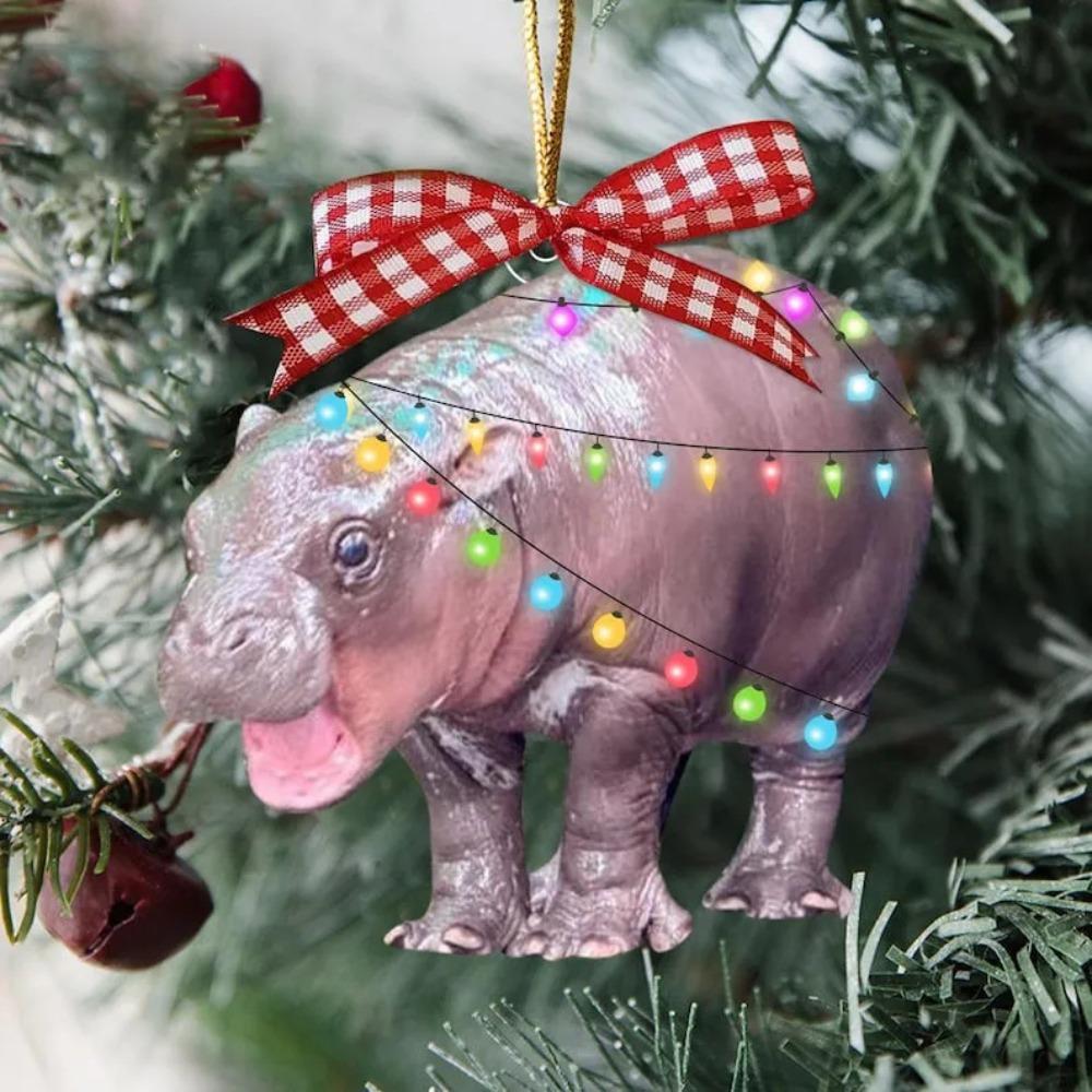 Moo Deng Hippopotamus Hanging Pendant Pygmy Hippo Car Haning Pendants  Party