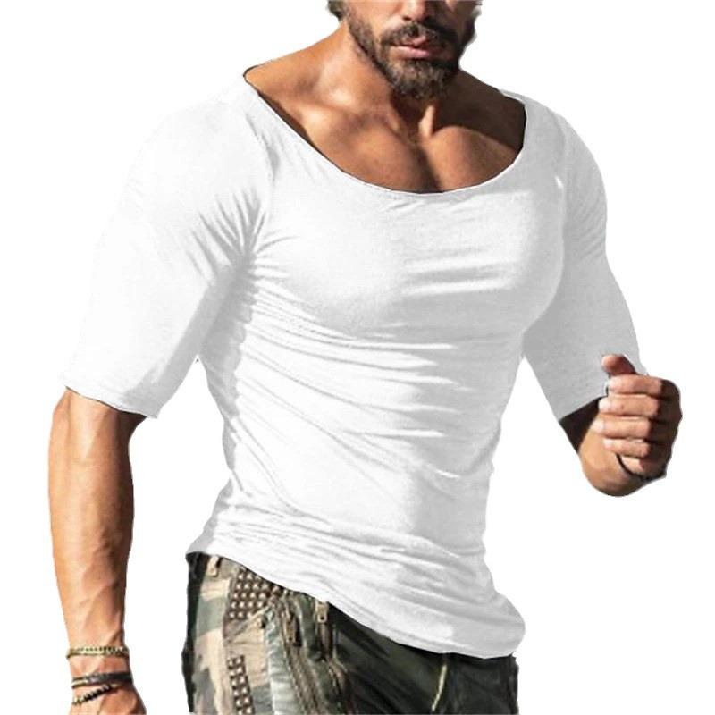 2023 Herren V-Ausschnitt Knitterarm Schnelltrocknend Atmungsaktiv Kurzarm T-Shirt