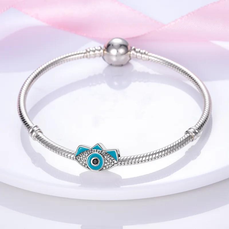 Platathe Gözlü Charm'lar Okyanus Elementi Şeytan Uyumu Orijinal Bileklikler Kadınlar İçin Charm'lar Takı Kendin Yap Hediyeler
