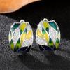 New Enamel Premium Earrings Anniversary Party  Leaf Design   Wholesale Jewelry Of Special Interest