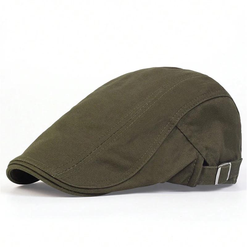 Men Light Board Solid Color Berets Newsboy Caps Hip Hop British Painters Hats Spring and Summer Adjustable Flat Cap