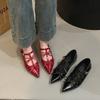 Inner Height Increase Pointed Patent Leather Spring Mary Jane Women's Double 2025 Bow Retro Single Shoes Small New Women's Shoes
