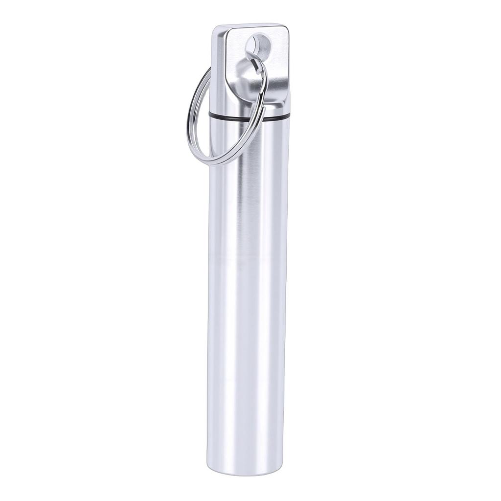 Metal Storage Tube Water Proof Aluminum Alloy Airtight Container with Whistle Cord for Travel Camping Exploration