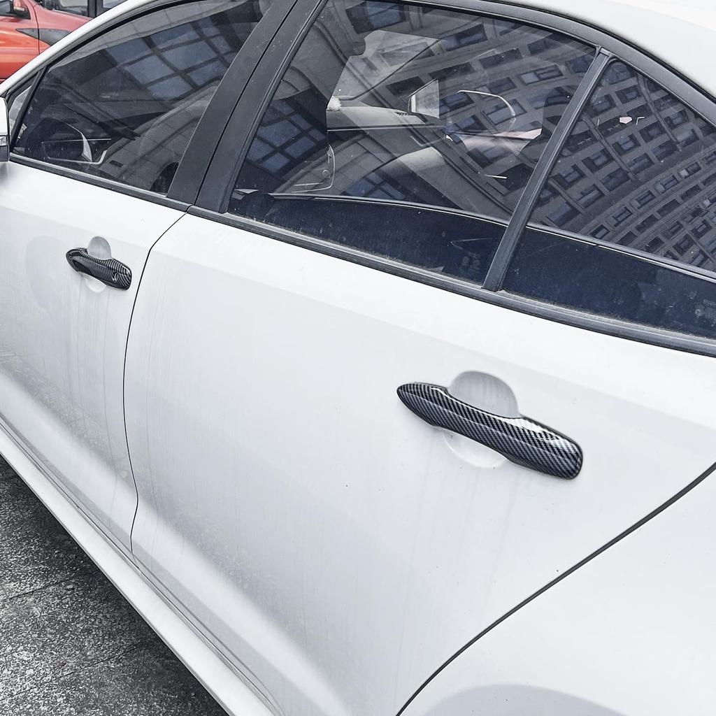YINGTUU Car Snap-On Door Handle Cover For Toyota Camry 2018      2024 2025 Exterior Accessories Protection Stickers Sport Decals(Carbon Fiber Grain)