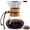 FGIUKC Coffee Coffee Drip Set with Stainless Steel Filter and 400ml Graduations Hand Drip Set for Perfect for Cafes Server, Heat-Resistant Glass,