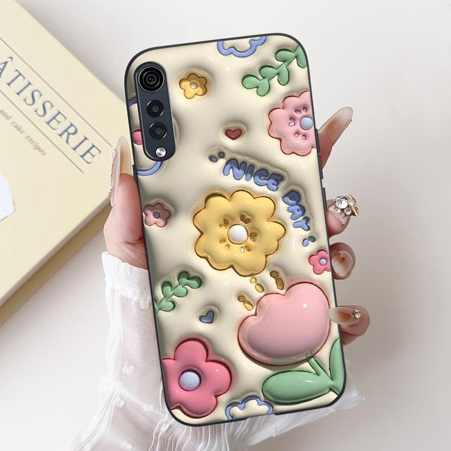 For LG Velvet 4G 5G UW Phone Case Velvet LM-G900 Back Cover Soft Matte Silicone Slim Fundas Lovely Panda Rabbit Flower Cartoon