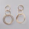 Three Circle Big Round Loop Simple Drop Earrings for Women Geometric Wedding Party Jewelry Christmas Girl Friend Gift