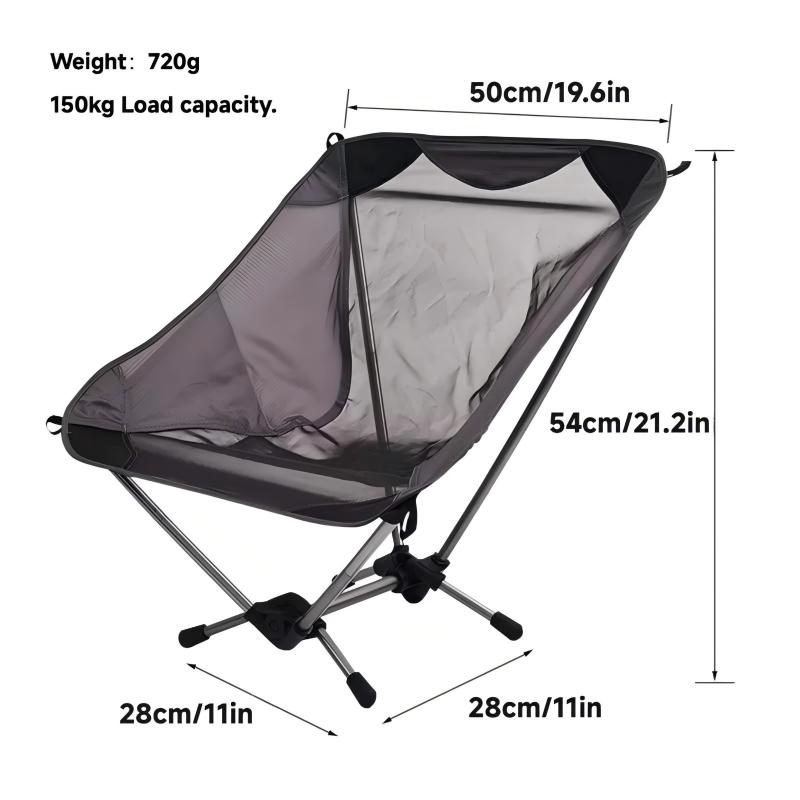 

WESTTUNE Ultralight Outdoor Camping Chair 780g Lightweight Aluminum Alloy Beach Chair Mesh Chair for Backpacking Hiking Travel