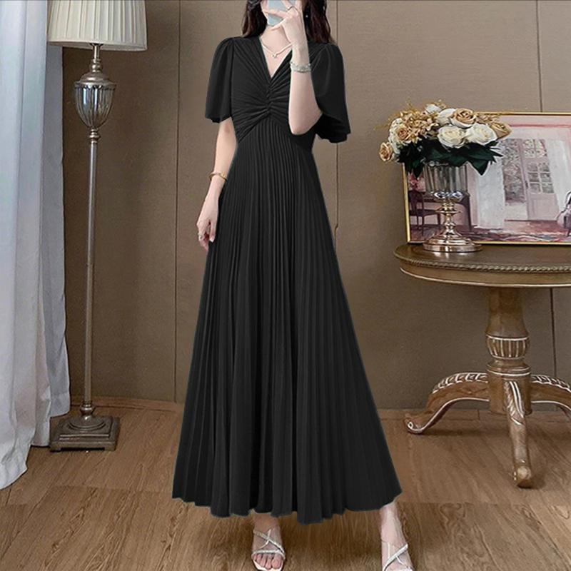 ZANZEA Women Casual V-Neck Summer Short Sleeve Long Dress