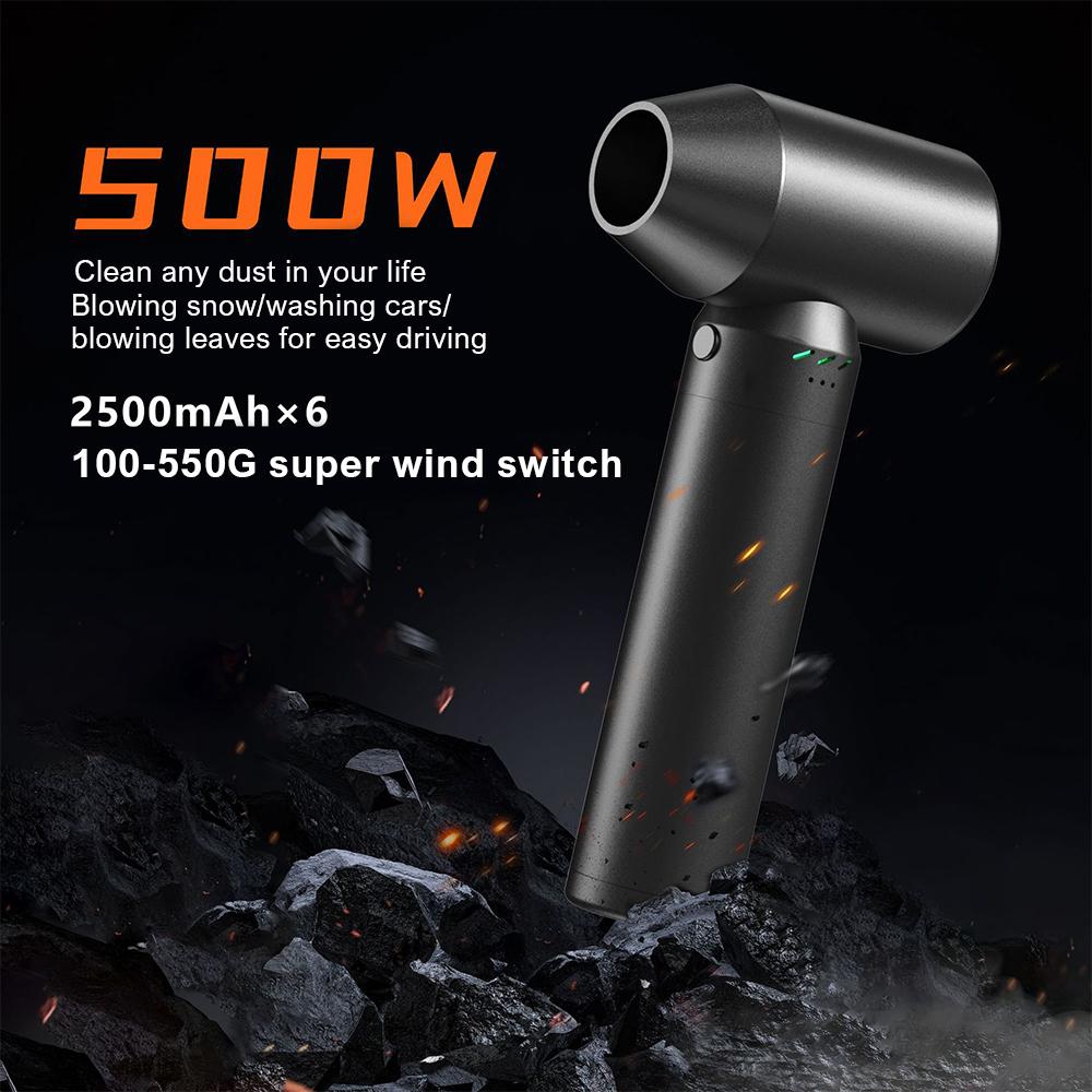15000mAh Turbo Jet Fan 3 Speed Control 80000RPM Handheld Turbo Jet Fan Brushless Motor Superstrong Instantaneous