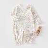 Girls' Spring/Autumn Pure Cotton Princess Romper, Long Sleeve Bodysuit for Newborns, Ideal for Outings and Crawling.