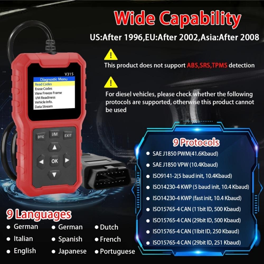 Enhanced Universal OBD II Scanner for Automotive Engine Fault Code Readers Can Diagnose Scanning Tools and Clear Error Codes