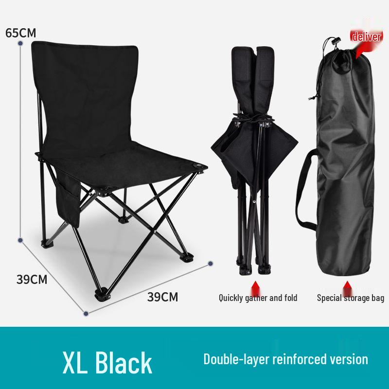 Portable Extra Thick Folding Camping Chair with Backrest for Outdoor Use