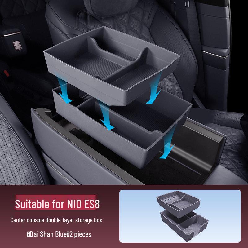 NIO ES8 Armrest Storage Box: Fits 26 Models, Silicone Console Organizer, New Interior Accessory.