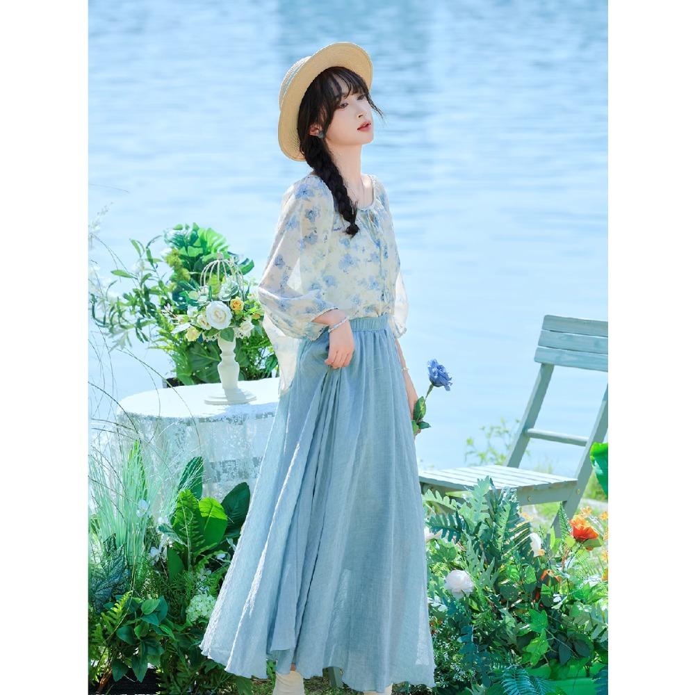 DIMANAF 2025 Summer Solid Women New Skirts Elastic Elegant White Pleated Skirts Lace High Waist