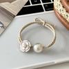 3/5Pcs Temperament Elegant French Camellia Pearl Large Intestine Tie Head Rope Rubber Band Accessories  Hair Ties