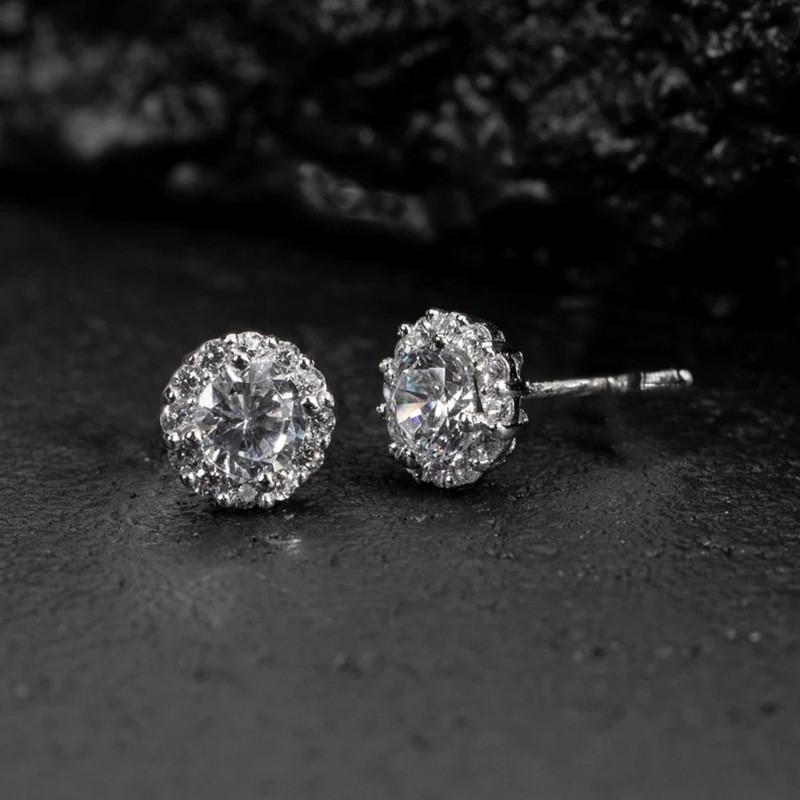 Sterling  AAA Cubic Zircon Stud Earrings for Women Exquisite Couple Earrings Fancy Anniversary Trendy Jewelry Gifts