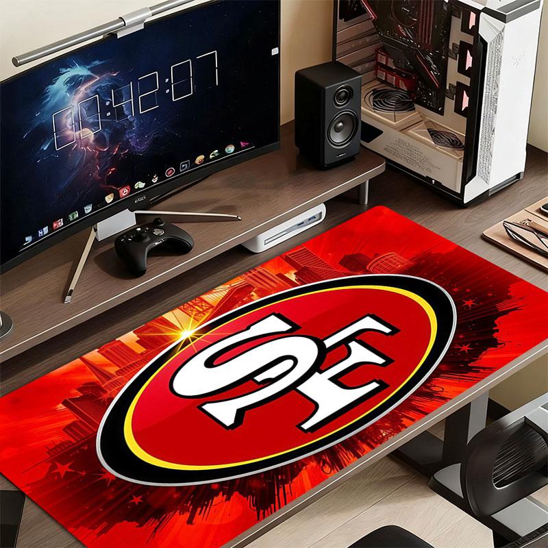San Francisco 49ers Mouse Pad, Large Gaming Desk Mat, Non-slip XXL Mousepad for Laptop & Tablet, Mini PC Playmat with Stitched Edges