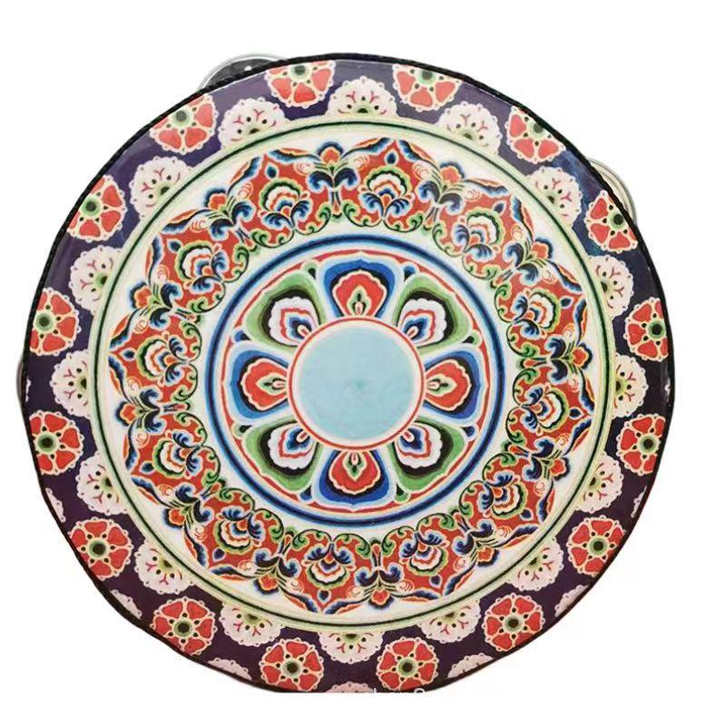 Children's Professional Percussion Instrument: 6, 7, 8 Inch Hand Drum, Jingle Tambourine for Dance & Exam