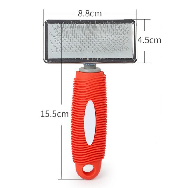 Cat Comb Silicone Cat Brush Massage Pet Hair Remover Stainless Steel Combs for Cats Pet Grooming Comfortable Handle Dog Brush