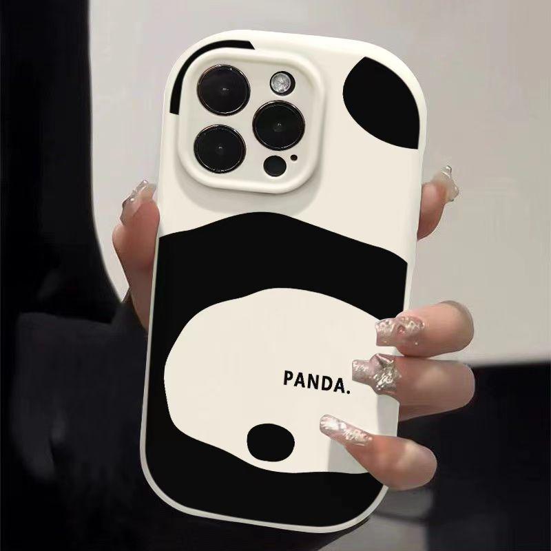 The Simple Panda Is Suitable for Apple 16pro, Cartoon 15promax Phone Case 14plus, Creative 13 Matte 12/11