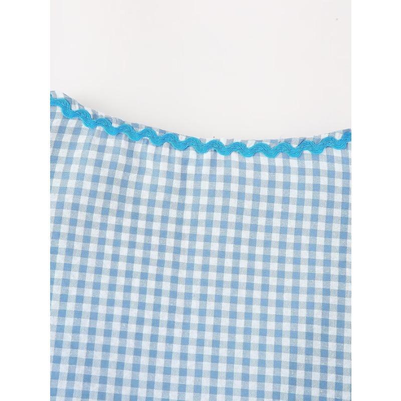 Spring and Autumn Women's Plus Size Shirt Fashion Casual Clash of Colours Checkered Shirt