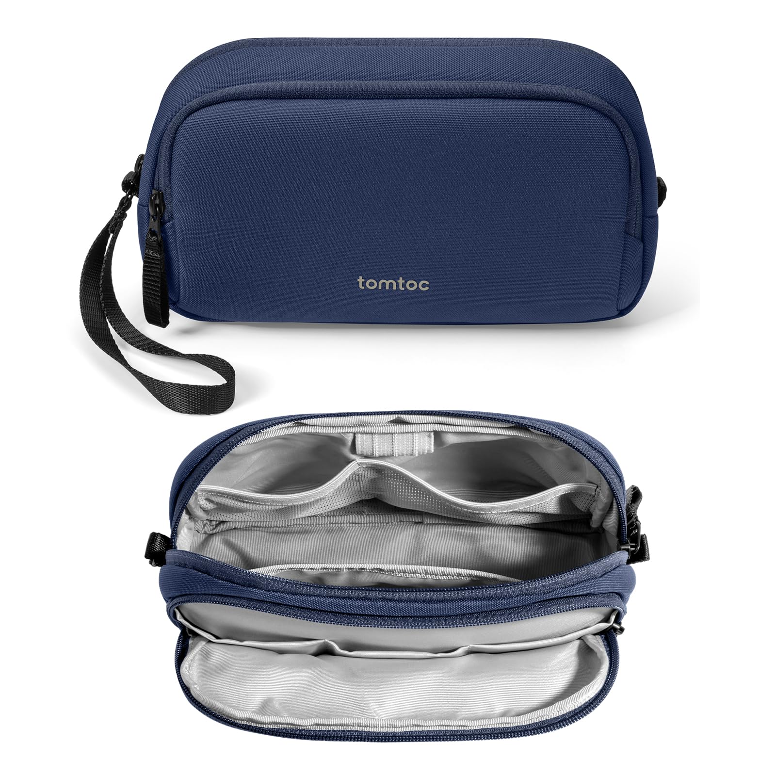 

tomtoc Gadget Large Capacity Travel PC Peripherals Storage Small Item Mouse Business Convenient Two Navy Pouch, Pouch, Pouch, Organizer, Bag, Case,