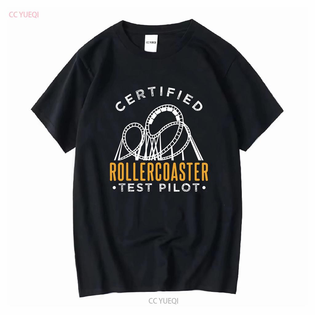 Nwt Certified Rollercoaster Test Pilot Funny T Shirt Long Or Short Sleeves Vintage Washed Stylish Comfortable Versatile Unisex