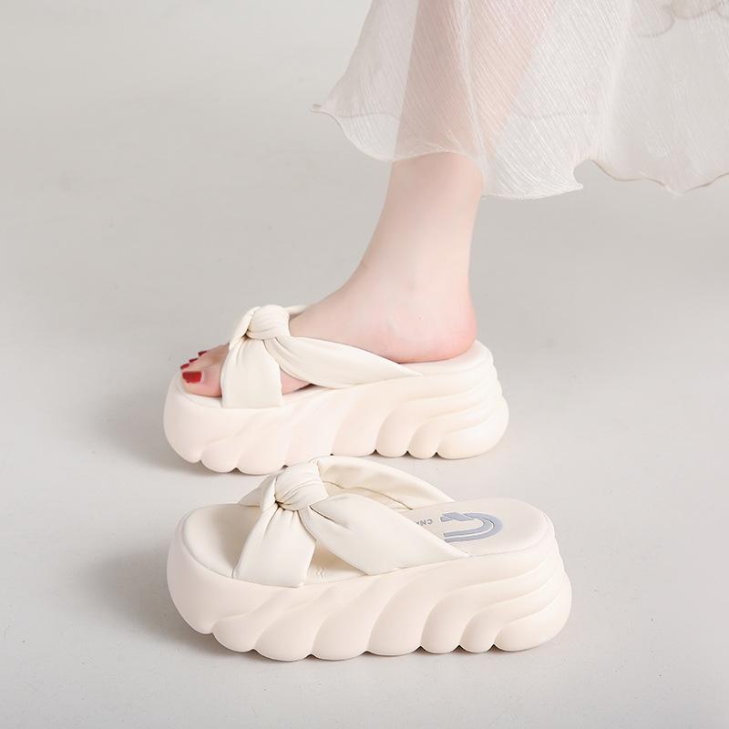 7Cm Thick-soled Slippers Women's Summer Outer Wear Height-increasing Muffin-soled Sandals New Women's Sandals Going Out