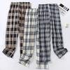 Pantaloni Pigiama a Quadri in Puro Cotone da Uomo - Larghi, Taglie Forti, Leggeri per Primavera, Estate e Autunno.