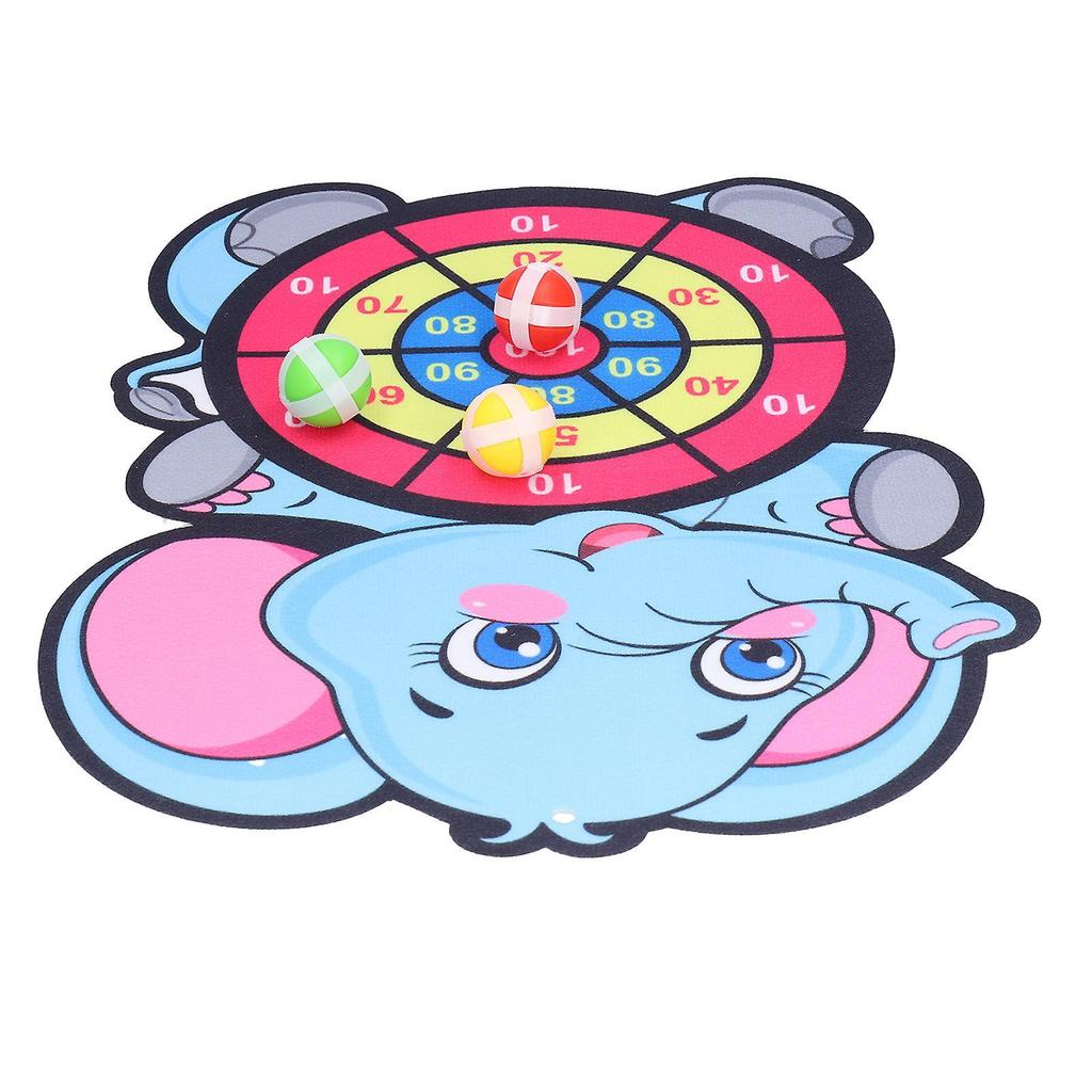 Dartboardwith Stick Balls Children Elephant Dartboard Set Hook and Loop Dartboard with 3 Stick Balls and Hooks Hookand Loop Dartboard Set
