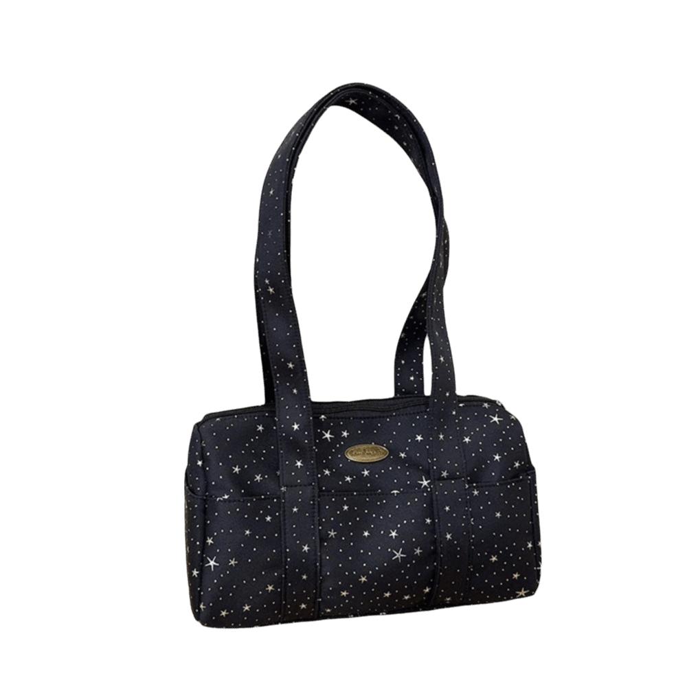 

Multi-Pocket Polka Dot Star Pillow Bag Large Capacity Underarm Bag Top-Handle Bag Commuting чорний
