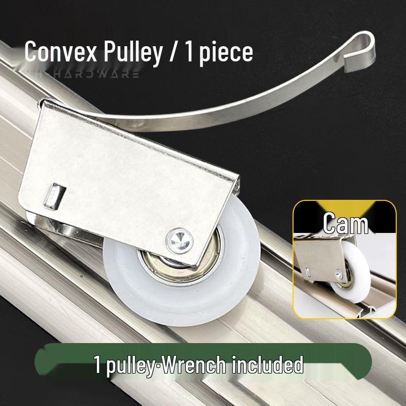 Sliding Door Pulley for Wardrobe/Bathroom/Balcony - Glass Door Bottom Wheel with Concave & Convex Floor Compatibility