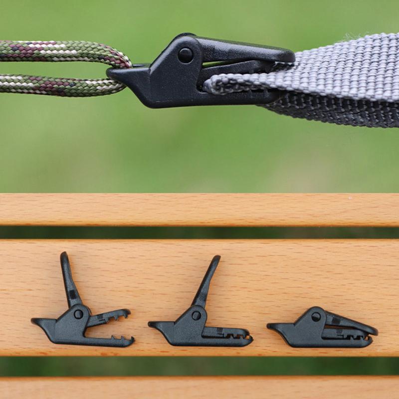 10Pcs Outdoor Tarpaulin Clips Camping Tents Awning Wind Rope Clamp Equipment Plastic Clip Buckle Fixed Jaw Grip Hook Accessories