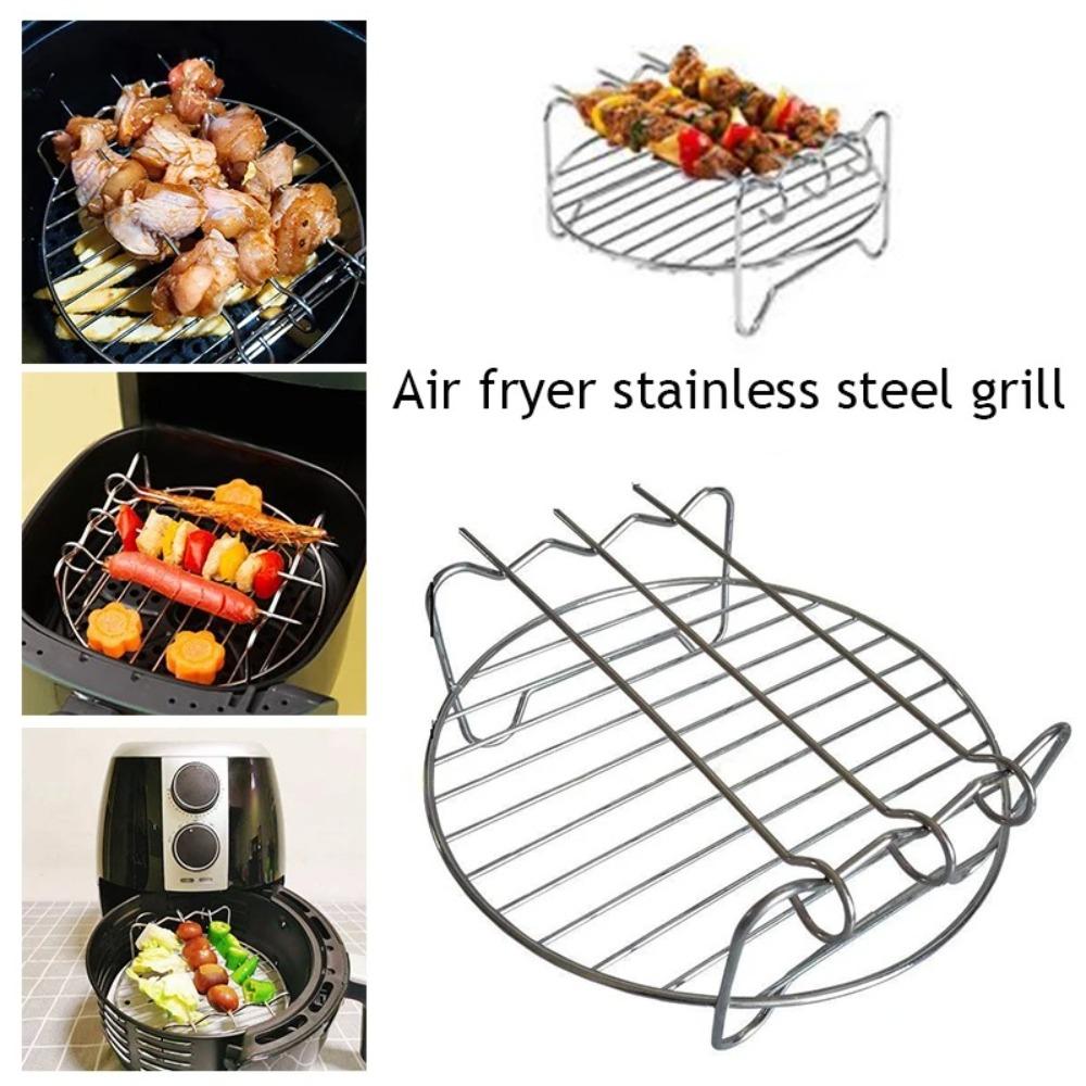 

Detachable Air Fryer Rack 6/7/8 Inch Skewer Holder Easy to Use Baking Needle Kitchen Tools C