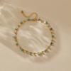 Gold Plated Stainless Steel Raw Turquoise Chip Bead Anklet