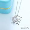 Female Crystal White Zircon Stone Pendant Necklace Vintage Silver Color Wedding Jewelry For Women