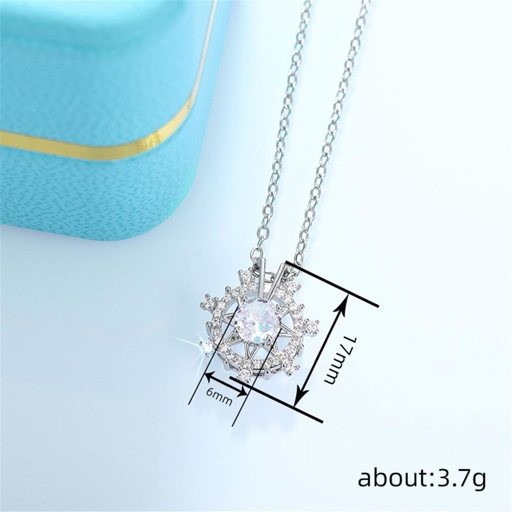 Female Crystal White Zircon Stone Pendant Necklace Vintage Silver Color Wedding Jewelry For Women