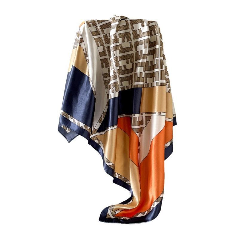 New 90cm Silk Scarf Ladies Wrap Scarf Printed Scarf Satin Large Square Scarf Scarf