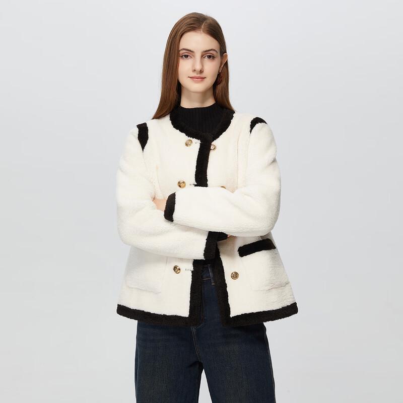 

Shetu Women s Chic Color Block Cropped Jacket L