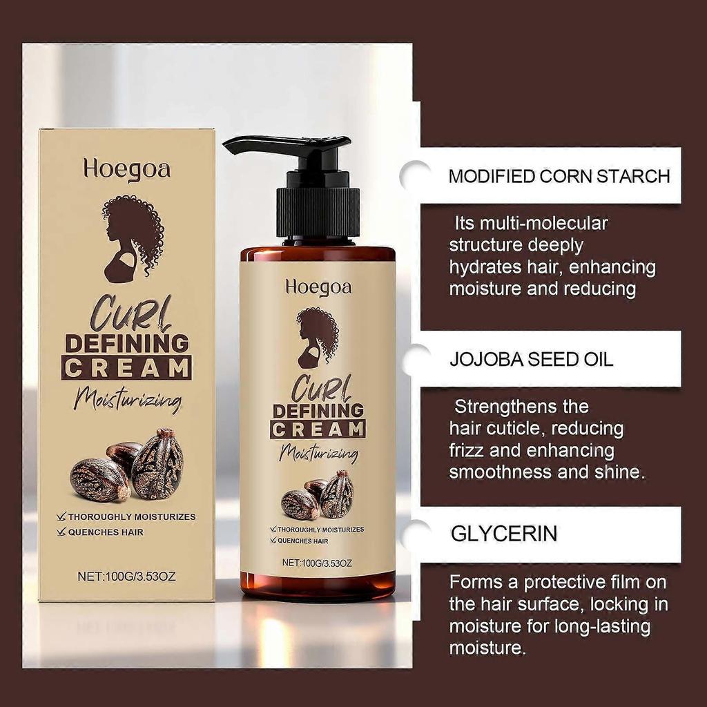 Pumpkin Seed Oil Curl Defining Cream, Anti Frizz Curling Cream for Enhances Wavy Hair and Curly Hair, Hydrating Hair Mask Long-Lasting Styling Curl Cr